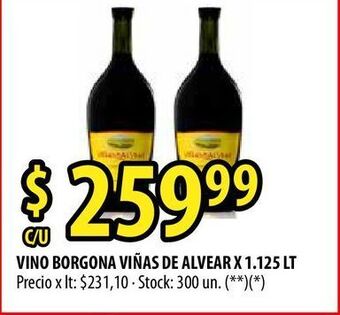 Punto Mayorista Vino borgona viñas de alvear x 1.125 lt oferta