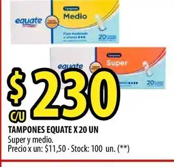Punto Mayorista Tampones equate x 20 un oferta