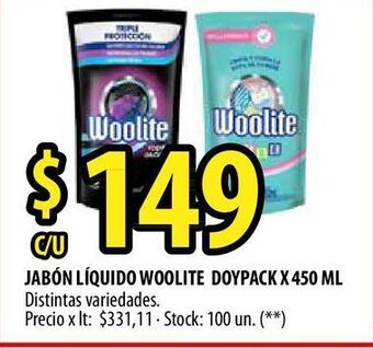 Punto Mayorista Jabón líquido woolite doypack x 450 ml oferta