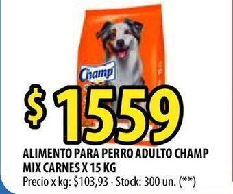 Punto Mayorista Alimento para perro adulto champ mix carnes x 15 kg oferta