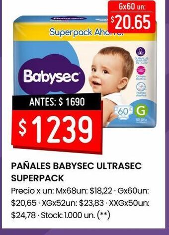 Changomas Pañales babysec ultrasec superpack oferta