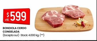 Changomas Bondiola cerdo congelada oferta