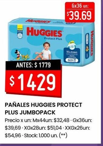 Walmart Pañales huggies protect plus jumbopack oferta