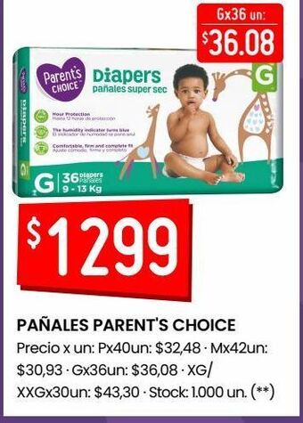 Walmart Pañales parent's choice oferta