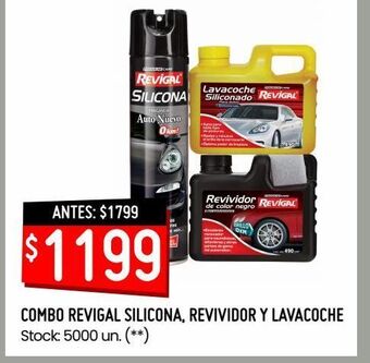 Walmart Combo revigal silicona, revividor y lavacoche oferta