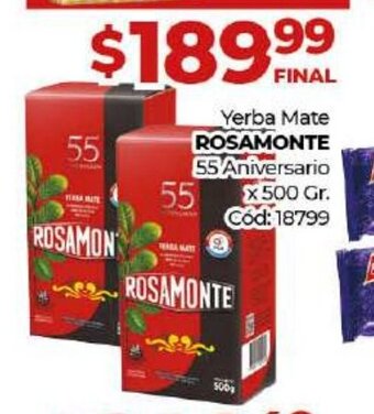 Diarco Rosamonte Yerba Mate 55 Aniversario x 500 gr oferta