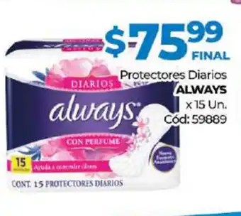 Diarco Always Protectores Diarios x 15un. oferta