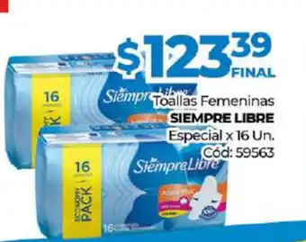 Diarco Siempre Libre Toallas Femeninas Especial x 16un oferta