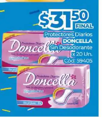 Diarco Doncella Protectores Diarios Sin Desodorante x 20un oferta