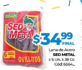Diarco Sed Metal Lana de Acero x 6Un x 38gr oferta
