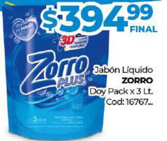 Diarco Zorro Jabón Liquido Doy Pack x 3Lt oferta