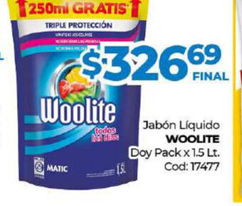 Diarco Woolite Jabón Liquido Doy Pack x 1.5Lt oferta