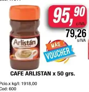 Maxiconsumo Arlistan Cafe x 50grs oferta