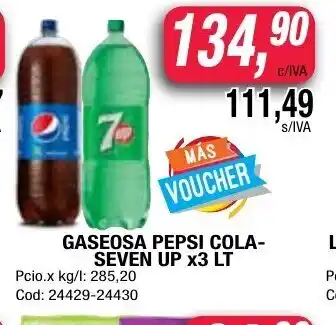Maxiconsumo Pepsi Cola- Seven Up Gaseosa x 3Lt oferta