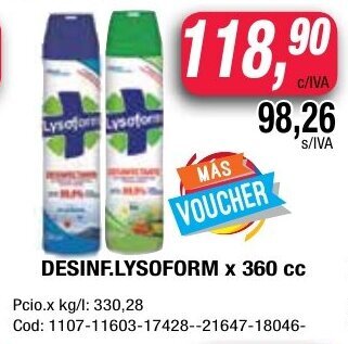 Maxiconsumo Lysoform Desinf x 360cc oferta