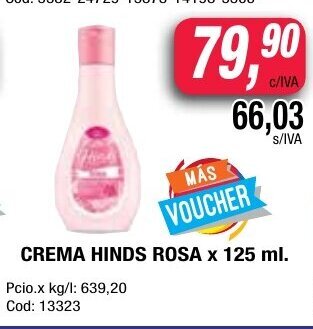 Maxiconsumo Crema Hinds Rosa x 125ml oferta