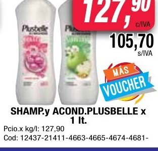 Maxiconsumo Plusbelle Shamp.y Acond. x 1 lt oferta