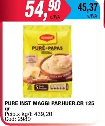 Maxiconsumo Pure Inst Maggi Pap.Huer.CR 125gr oferta