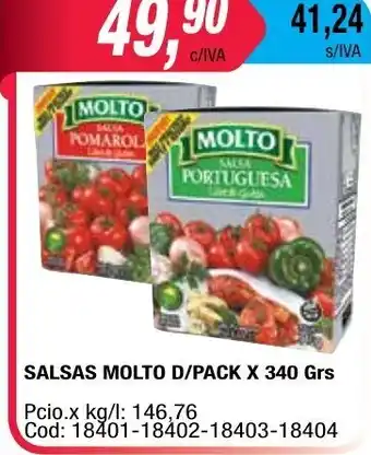 Maxiconsumo Molto Salsas D/Pack x 340grs oferta