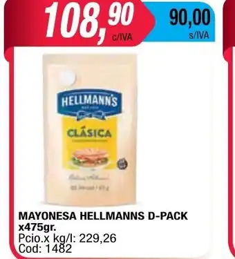 Maxiconsumo Hellmann's Mayonesa D-Pack x 475gr oferta