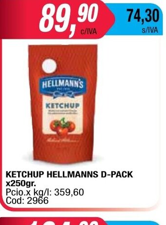 Maxiconsumo Hellmanns Ketchup D-Pack x 250gr oferta