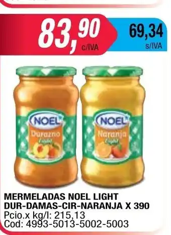 Maxiconsumo Noel Mermeladas Light Dur-Cir-Nar- Damas x 390gr oferta
