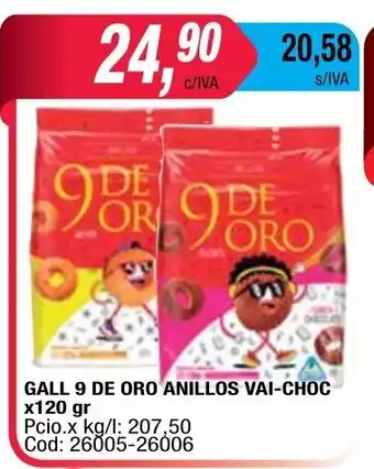 Maxiconsumo 9 De Oro Gall Anillos Vai-Choc x 120gr oferta
