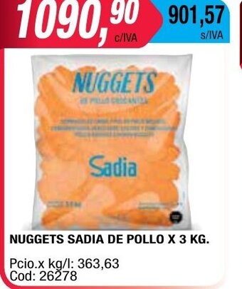 Maxiconsumo Nuggets Sadia De Pollo x 3kg oferta