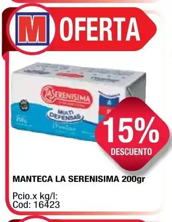 Maxiconsumo La Serenisima Manteca 200gr oferta