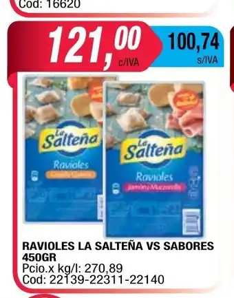 Maxiconsumo La Salteña VS Sabores Ravioles 450gr oferta