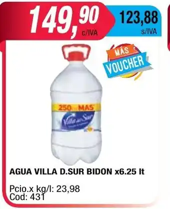 Maxiconsumo Villa del Sur Agua Bidon x6.25lt oferta