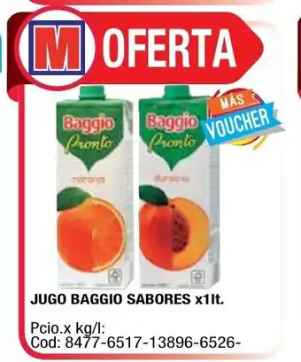 Maxiconsumo Baggio Jugo Sabores x1lt. oferta