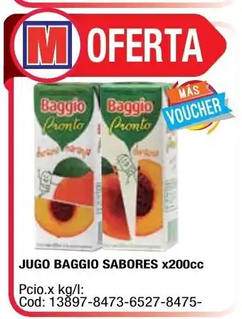 Maxiconsumo Baggio Jugo Sabores x200cc. oferta