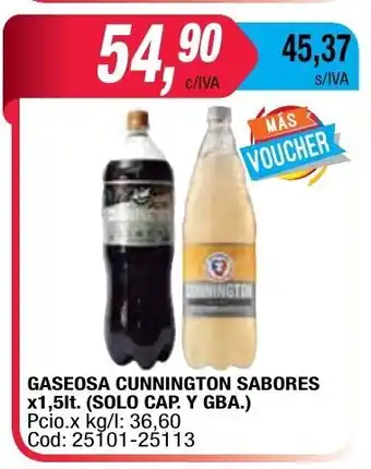 Maxiconsumo Cunnington Gaseosa Sabores x1.5lt. (Solo Cap. y Gba.) oferta