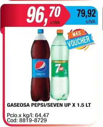 Maxiconsumo Pepsi/Seven Up Gaseosa x 1.5lt oferta