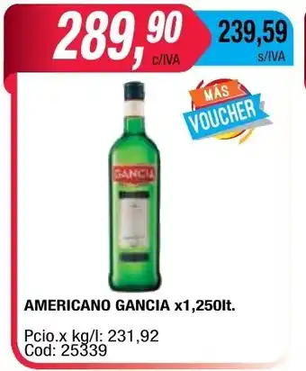 Maxiconsumo Gancia Americano x1,250lt. oferta