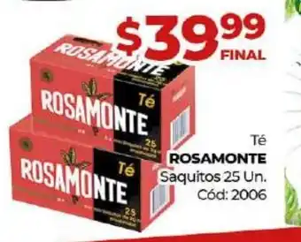 Diarco Rosamonte Té Saquitos 25 Un. oferta