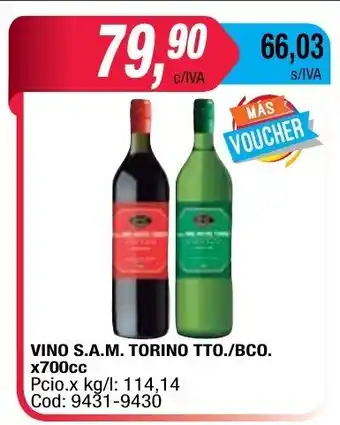 Maxiconsumo S.A.M. Torino Vino Tto./Bco. x700cc. oferta