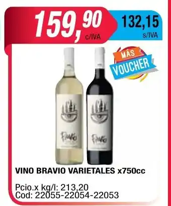 Maxiconsumo Bravio Vino Varietales x750cc oferta