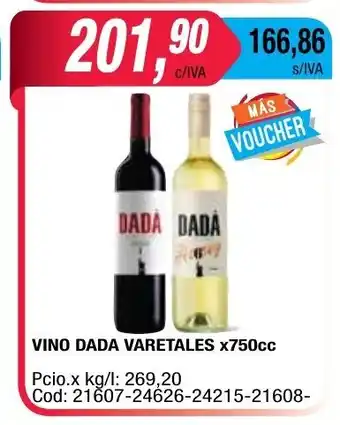 Maxiconsumo Dada Vino Varietales x750cc oferta
