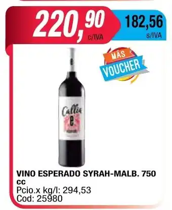 Maxiconsumo Callia Esperado Syrah-Malb. Vino 750cc oferta