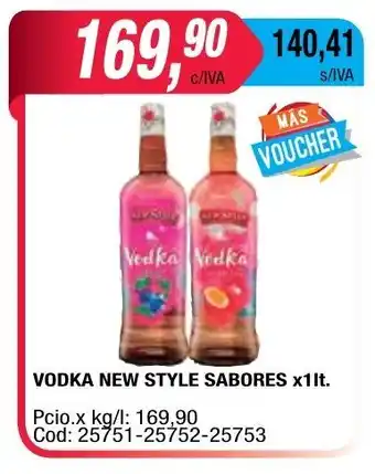 Maxiconsumo New Style Vodka Sabores x1lt. oferta