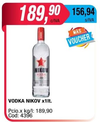 Maxiconsumo Nikov Vodka x1lt. oferta