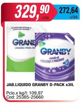 Maxiconsumo Granby Jabon Liquido D-Pack x3lt. oferta