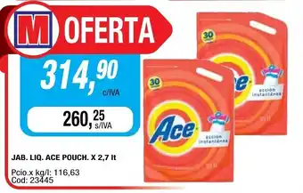 Maxiconsumo Ace Jabón Líquido Pouch x 2,7lt oferta