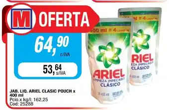 Maxiconsumo Ariel Clasic Jabon Liquido Pouch x 400ml oferta