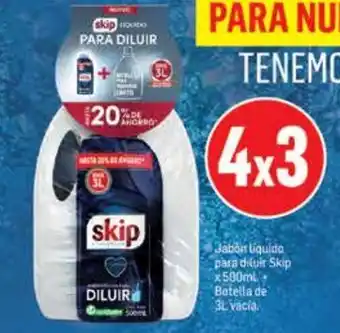 Maxiconsumo Skip Diluir Jabón Líquido x 500ml Botella de 3L vaciá oferta