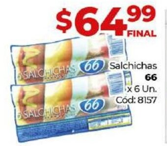 Diarco 66 Salchichas x 6 Un. oferta