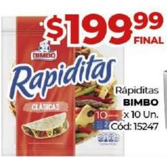 Diarco Bimbo Rápiditas x 10 Un. oferta