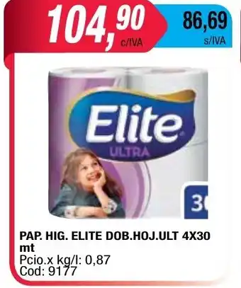 Maxiconsumo Elite Doble Hoja Ultra Papel Higienico 4x30mt oferta